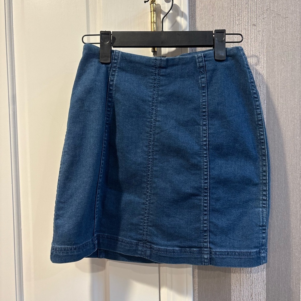 Free People Dark Blue Mini Skirt